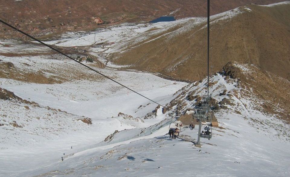 Ski Lift on Djebel Okaimeden in the High Atlas of Morocco