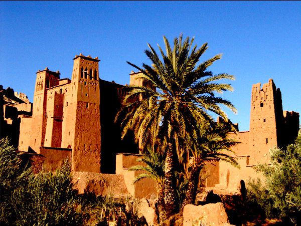 Ait Benhaddou Kasbah at Quarzazate in the sub-sahara of Morocco - movie location for "Lawrence of Arabia"