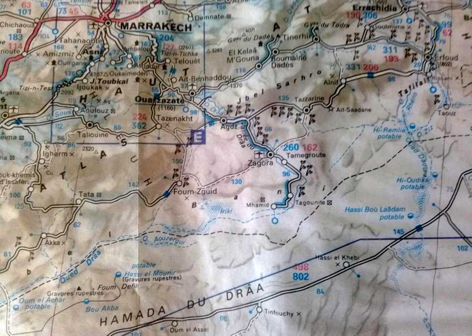 Marrakesh to Zagora Map