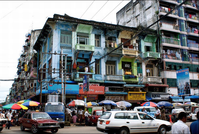 Street in central Yangon