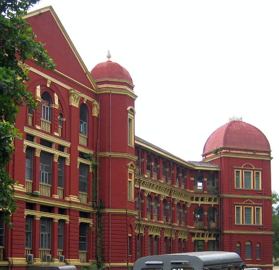 General Hospital colonial-style building in Yangon ( Rangoon ) in Myanmar ( Burma )