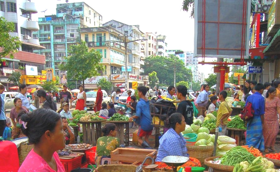 Street Market in central Yangon