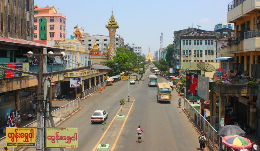 Mahabandoolah Street in central Yangon