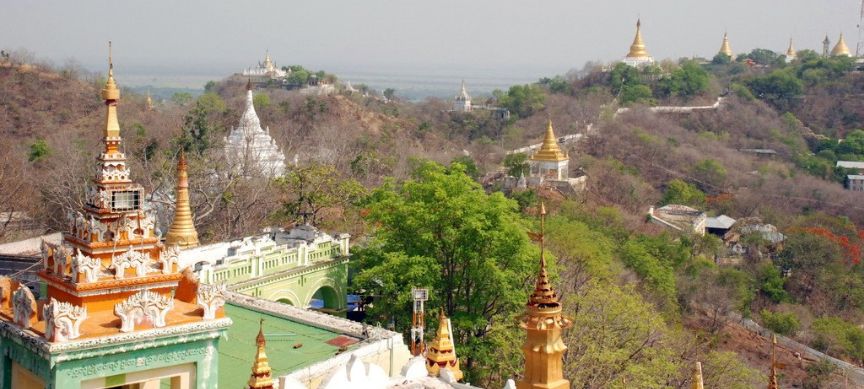 Temple on Sagaing Hill near Mandalay in northern Myanmar / Burma