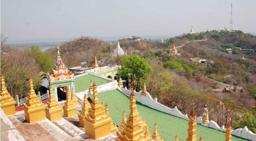Temple on Sagaing Hill near Mandalay in northern Myanmar / Burma