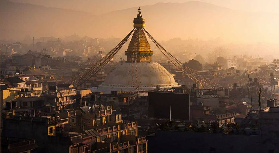 Buddhist Stupa at Bodnath ( Baudhanath ) in Kathmandu