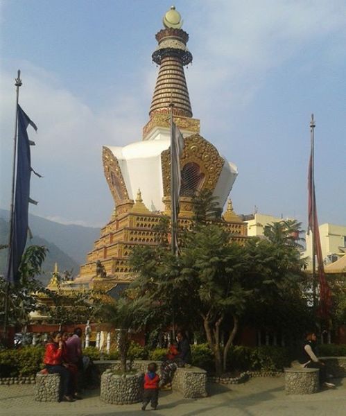Stupa ( Buddhist shrine ) at Jhamchen Lhakhang Monastery  in Kathmandu