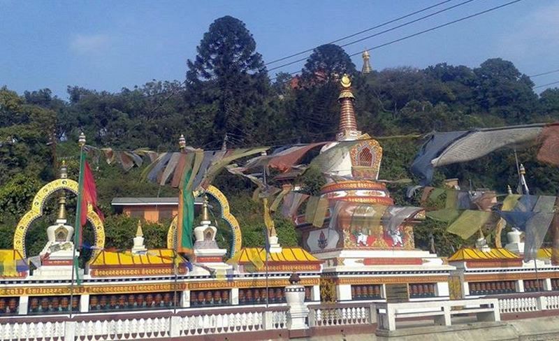 Chorten ( Buddhist shrines ) at Jhamchen Lhakhang Monastery  in Kathmandu