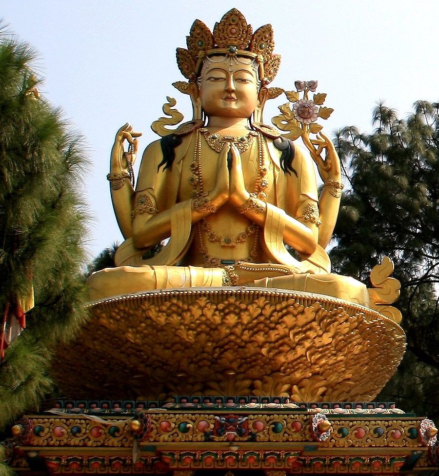 Buddhist statue at Jhamchen Lhakhang Monastery in Kathmandu
