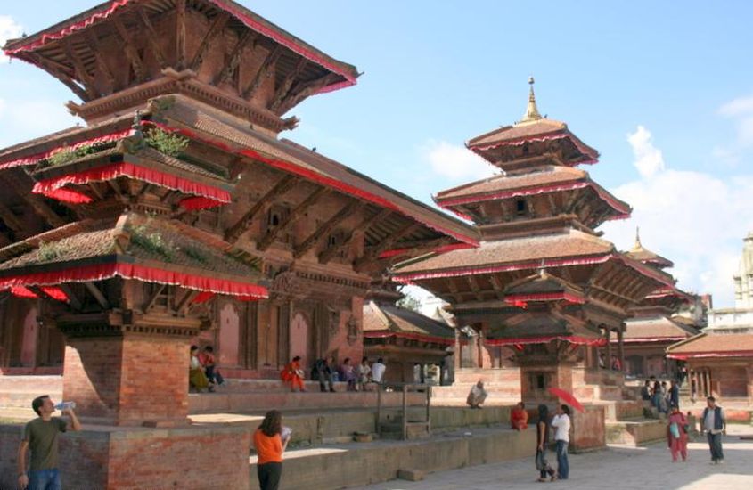 Pagoda-style Temples in Durbar Square in Kathmandu