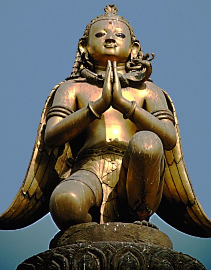 Garuda Statue in Durbar Square in Patan