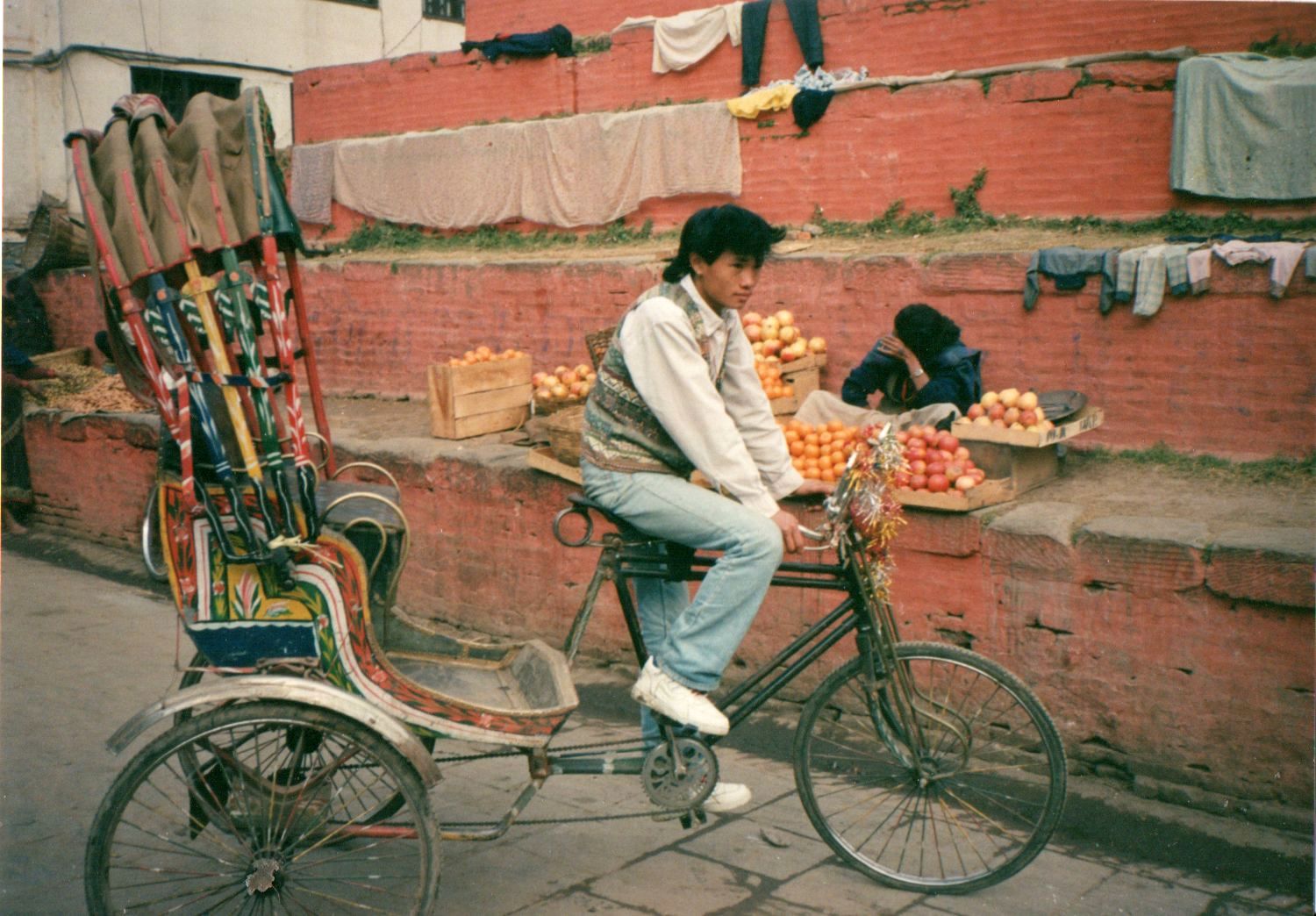 Bicycle Rickshaw in Durbar Square in Kathmandu