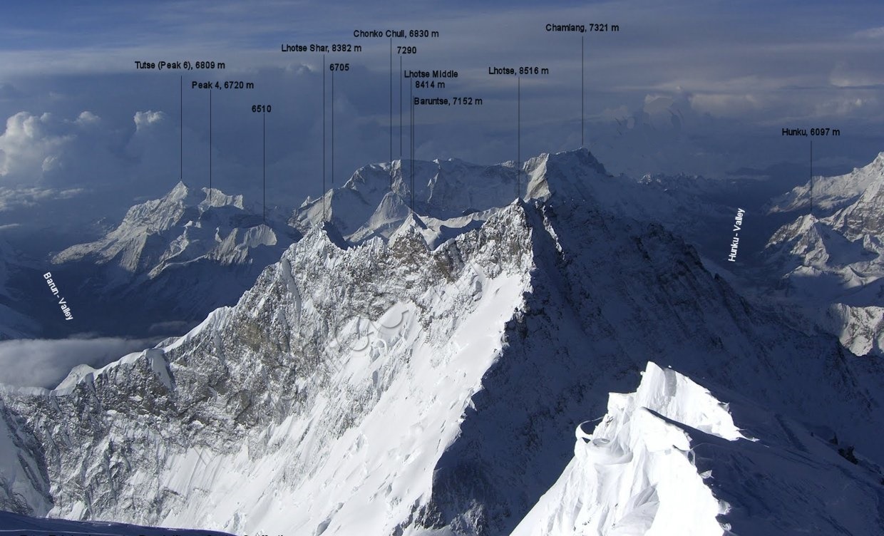 Lhotse and surrounding Peaks in the Nepal Himalaya