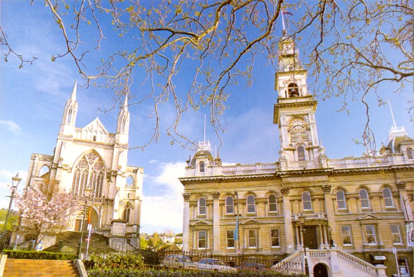 St Paul's Cathedral and Municipal Building in Dunedin