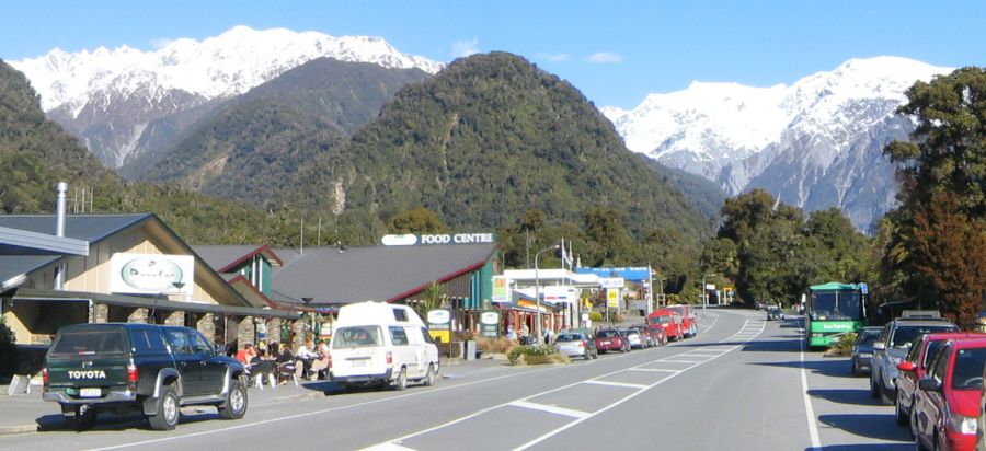 Southern Alps from Franz-Joseph in South Island of New Zealand