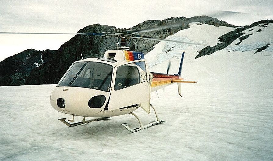 Helicopter hike on the Fox Glacier in the Southern Alps of the South Island of New Zealand