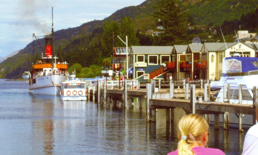 Pier at Queenstown in South Island of New Zealand