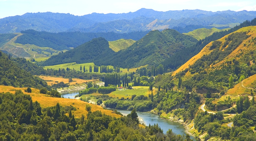 Whanganui River in North Island of New Zealand