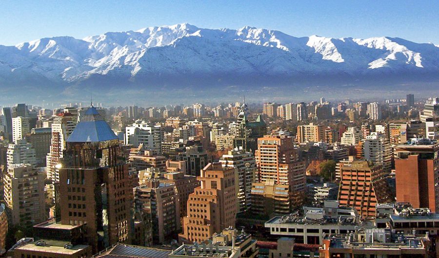 The Andes from Santiago in Chile