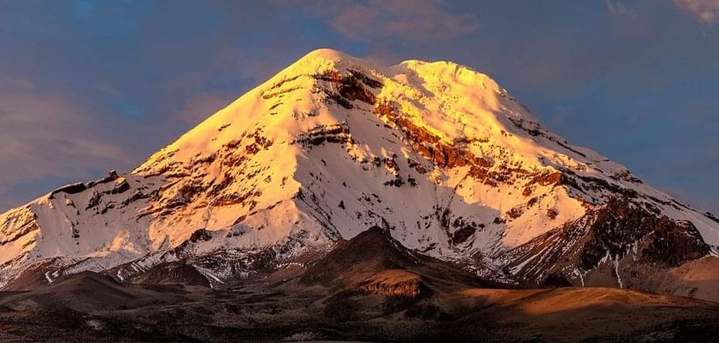 Sunset on Chimborazo - 6310 metres - highest mountain in Ecuador