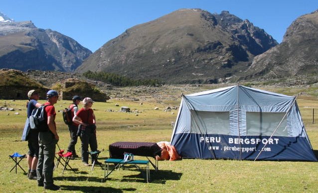 Campsite on Honkopampa trek in the Peru Andes