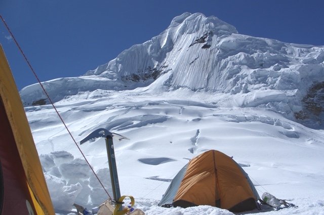 High Camp in the Cordillera Blanca in the Peruvian Andes