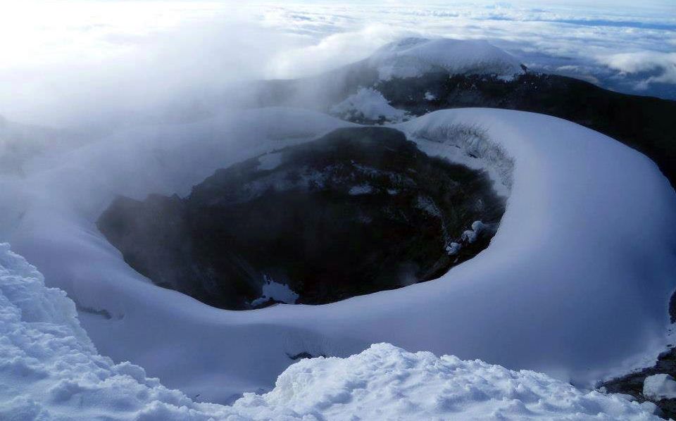 Crater on Cotopaxi - 5897 metres - second highest mountain in Ecuador