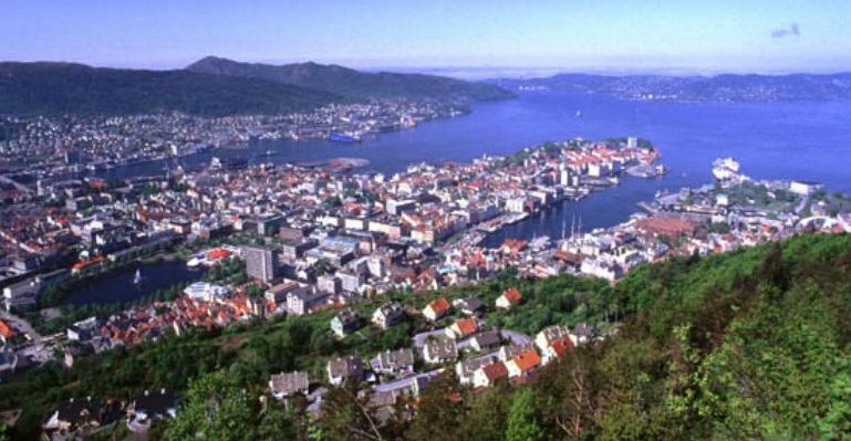 Port of Bergen on the West Coast of Norway 