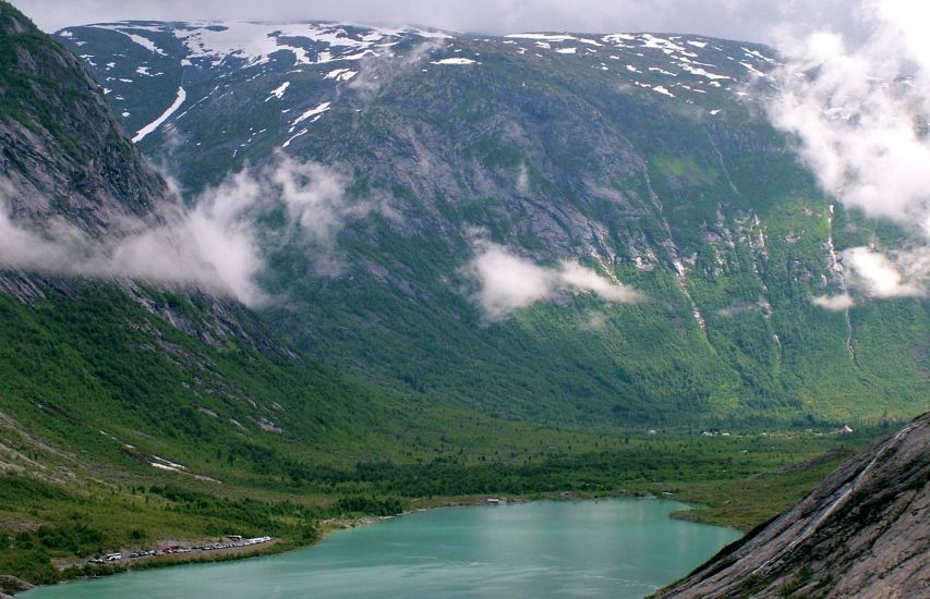 Nigardsbrevatnet Lake from Nigardlsbreen Glacier in Norway