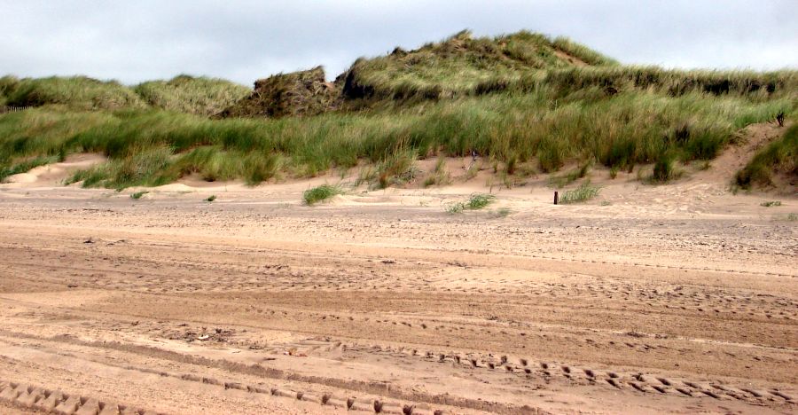 Sand Dunes above beach on the Ayrshire Coastal Path from Troon to Irvine