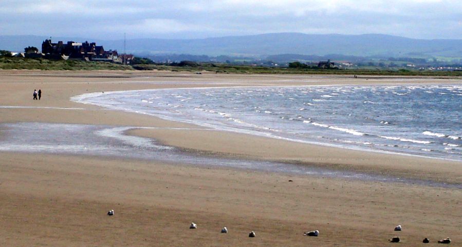 Beach and Bay at Troon on the Ayrshire Coast of Scotland