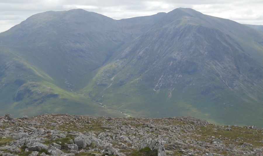 Meall a Burraidh and Creise from the summit of Beinn a Chrulaiste in Glencoe in the Highlands of Scotland