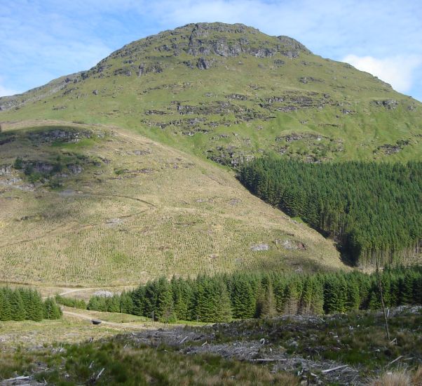 Beinn Lochain on the ascent of Beinn Bheula in the Arrochar Region of the Southern Highlands of Scotland