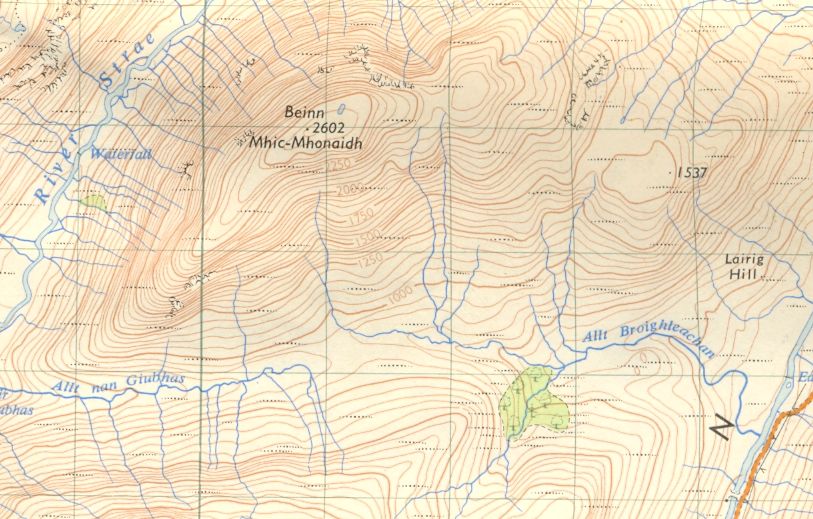 Map of Beinn Mhic Mhonaidh