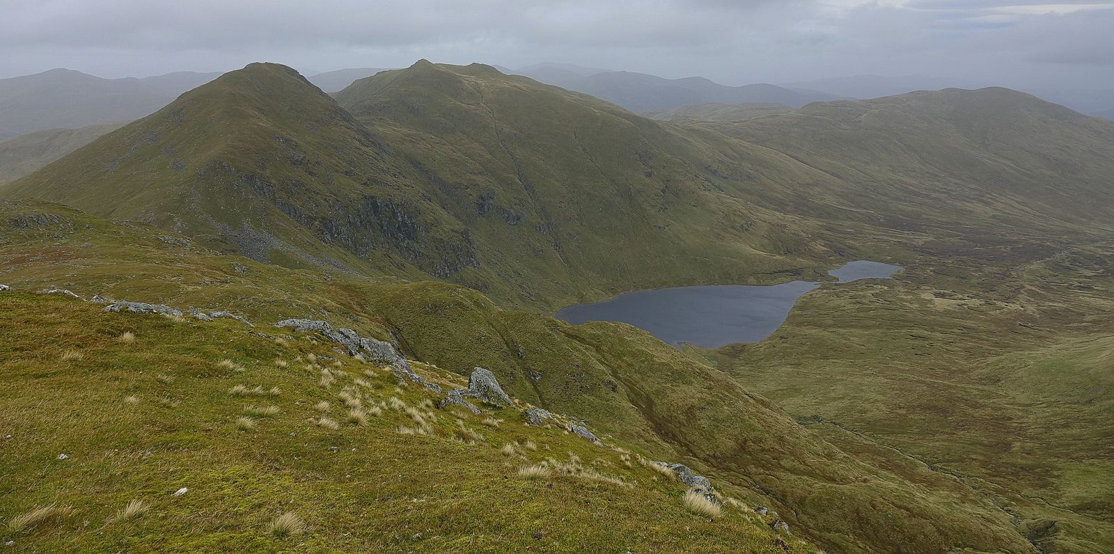 An Stuc and Meall Garbh and Lochan nan Cat from Ben Lawyers