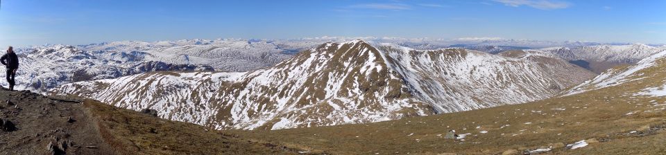 Peaks of the Northern Highlands above Meall Corranaich from Ben Lawyers