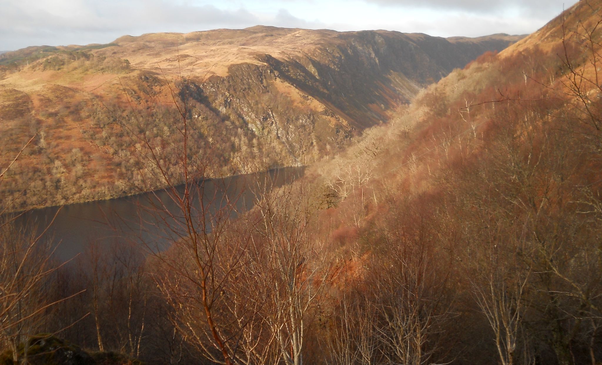 Pass of Brander and Loch Awe on ascent to Cruachan Dam