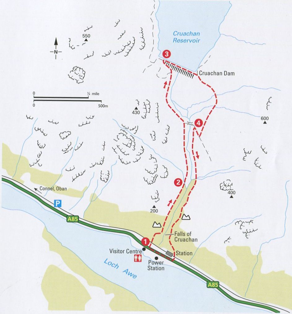 Map for the Cruachan Dam walk