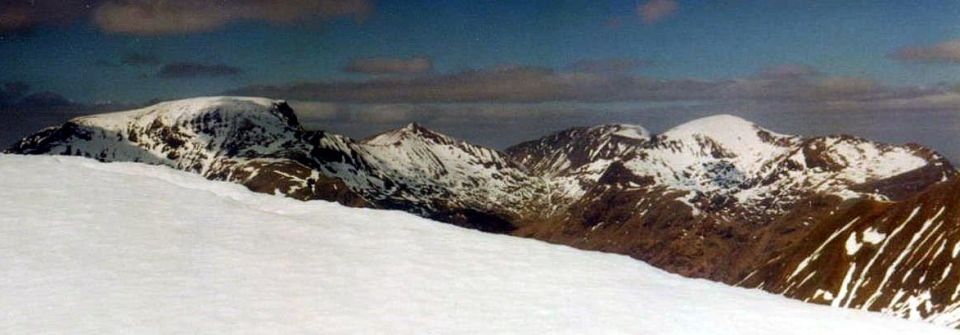 Ben Nevis, Carn Mor Dearg and the Aenochs from the Mamores