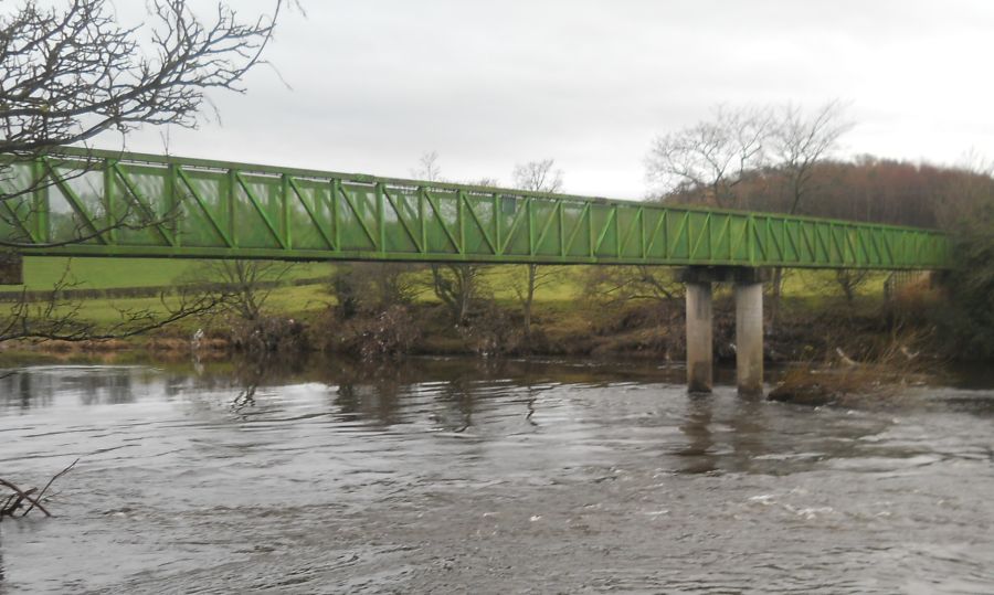 Green Pedestrian Bridge over the River Clyde at Uddingston