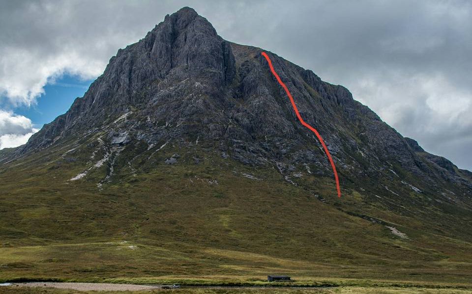 Broad Buttress route on Buachaille Etive Mor