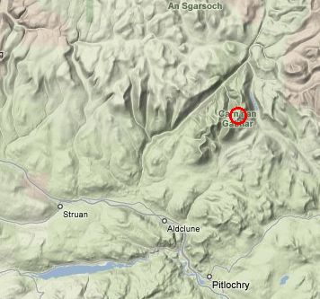 Location map for Beinn a Ghlo