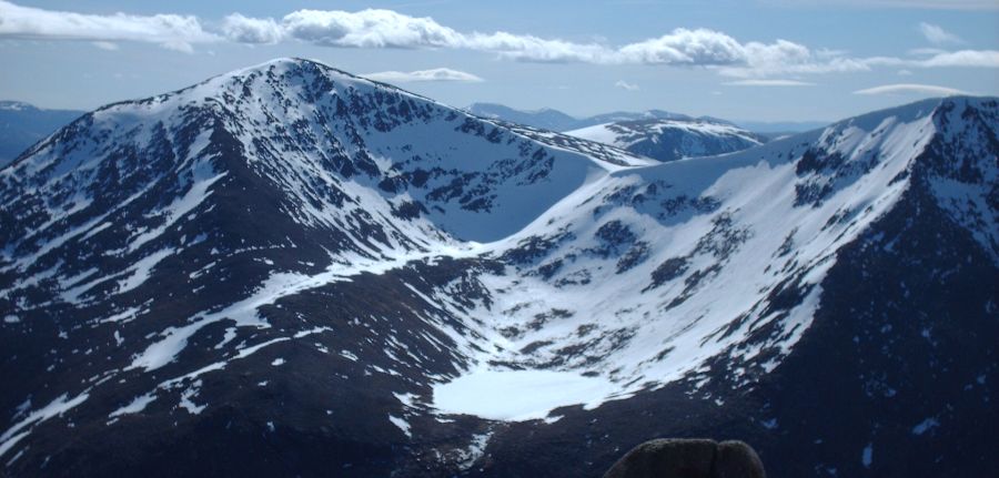 Cairntoul and Angel's Peak from Braeriach in the Cairngorm Mountains of Scotland
