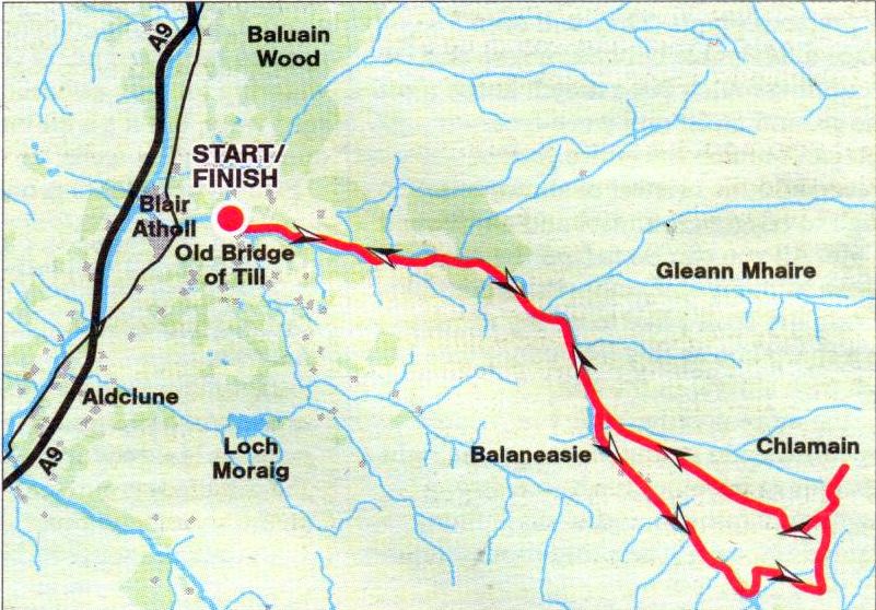 Route Map for Carn a Chlamain