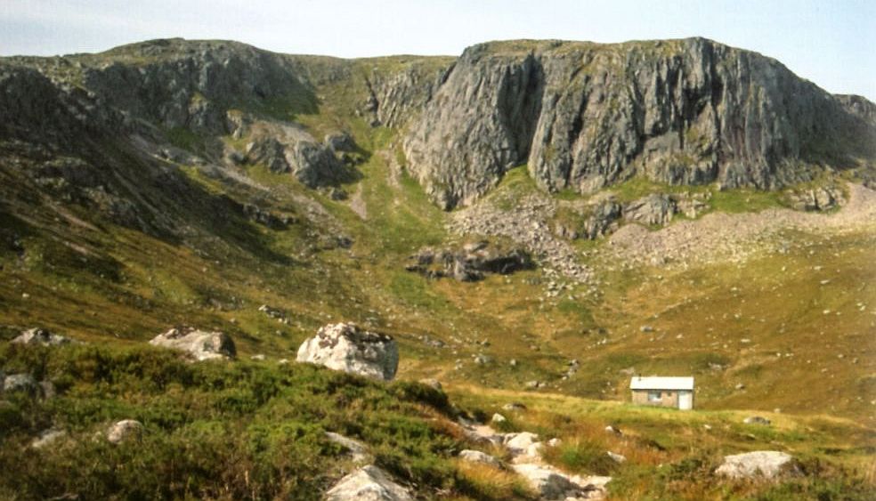 Hutchison Memorial Hut in Coire Etchachan in the Cairngorm Mountains of Scotland