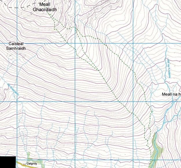 Map of Meall Ghaordie above Glen Lochay