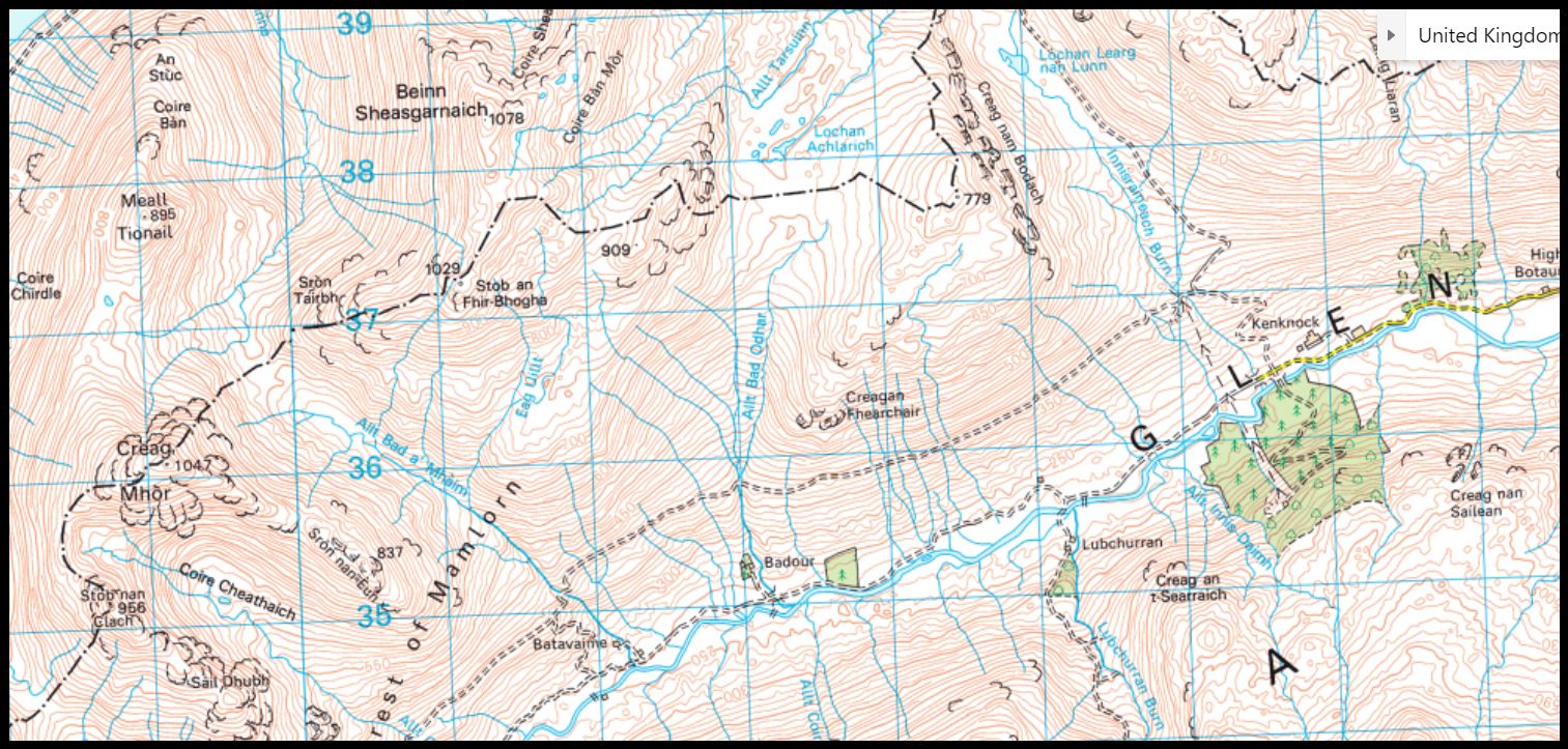 Map of Creag Mhor