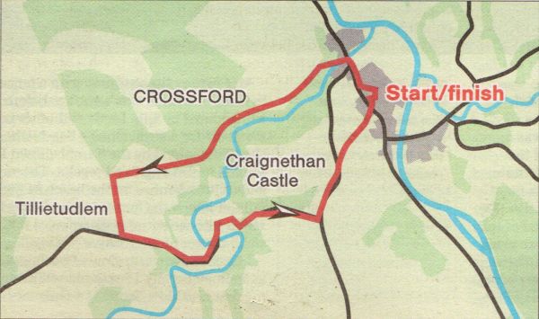Route Map of Craignethan Castle Walk