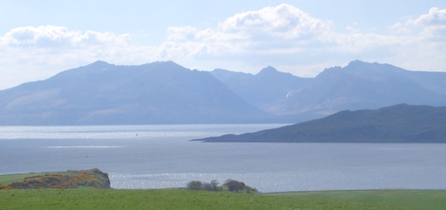 Arran Hills - the "Sleeping Warrior " from Isle of Cumbrae in the Firth of Clyde