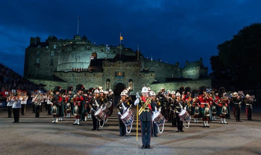 Massed Bands at the Edinburgh Military Tattoo at Edinburgh Castle